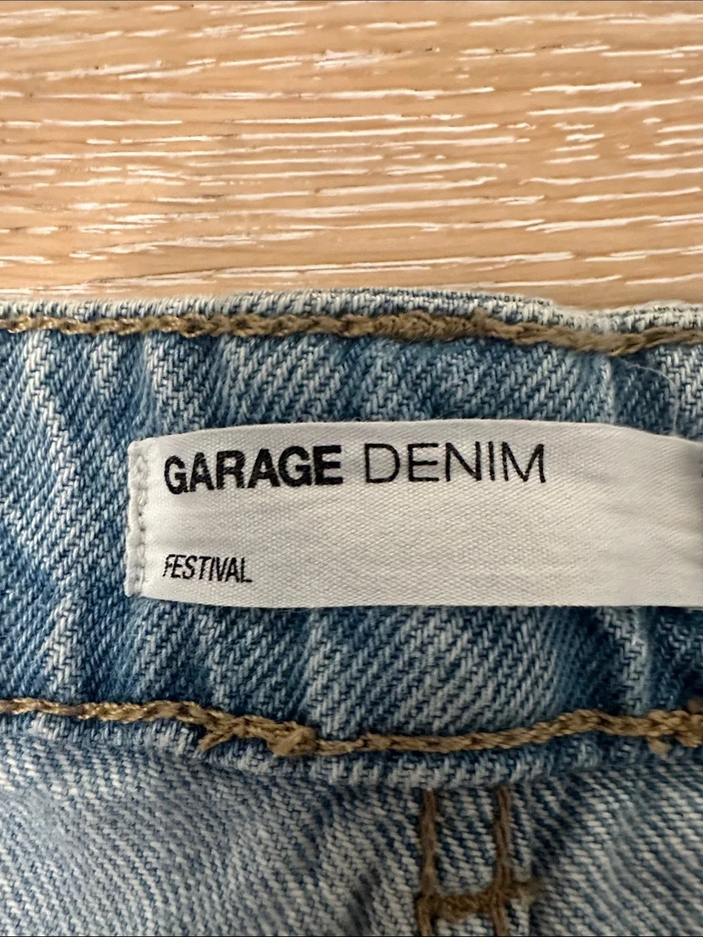 Garage Light Wash Distressed Denim Shorts